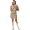 image:imageGRECERELLE 2026 Womens Summer 2 Piece Skort Set Cap Sleeve Round Neck Top amp Tennis Skirt with Pockets for Athletic amp CasualKhaki