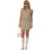 image:imageGRECERELLE 2026 Womens Summer 2 Piece Skort Set Cap Sleeve Round Neck Top amp Tennis Skirt with Pockets for Athletic amp CasualKhaki