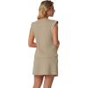 image:imageGRECERELLE 2026 Womens Summer 2 Piece Skort Set Cap Sleeve Round Neck Top amp Tennis Skirt with Pockets for Athletic amp CasualKhaki