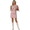 image:imageGRECERELLE 2026 Womens Summer 2 Piece Skort Set Cap Sleeve Round Neck Top amp Tennis Skirt with Pockets for Athletic amp CasualRose Pink