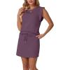 image:imageGRECERELLE 2026 Womens Summer 2 Piece Skort Set Cap Sleeve Round Neck Top amp Tennis Skirt with Pockets for Athletic amp CasualRosewood