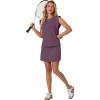 image:imageGRECERELLE 2026 Womens Summer 2 Piece Skort Set Cap Sleeve Round Neck Top amp Tennis Skirt with Pockets for Athletic amp CasualRosewood
