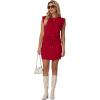 image:imageGRECERELLE 2026 Womens Summer 2 Piece Skort Set Cap Sleeve Round Neck Top amp Tennis Skirt with Pockets for Athletic amp CasualWine Red