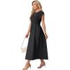 image:imageGRECERELLE Womens 2026 Spring amp Summer Cap Sleeve Vacation Casual A Line Maxi Dresses with PocketsBlack