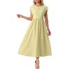 image:imageGRECERELLE Womens 2026 Spring amp Summer Cap Sleeve Vacation Casual A Line Maxi Dresses with PocketsButter Yellow