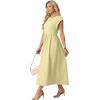 image:imageGRECERELLE Womens 2026 Spring amp Summer Cap Sleeve Vacation Casual A Line Maxi Dresses with PocketsButter Yellow