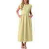 image:imageGRECERELLE Womens 2026 Spring amp Summer Cap Sleeve Vacation Casual A Line Maxi Dresses with PocketsButter Yellow