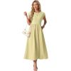 image:imageGRECERELLE Womens 2026 Spring amp Summer Cap Sleeve Vacation Casual A Line Maxi Dresses with PocketsButter Yellow