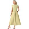 image:imageGRECERELLE Womens 2026 Spring amp Summer Cap Sleeve Vacation Casual A Line Maxi Dresses with PocketsButter Yellow