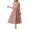 image:imageGRECERELLE Womens 2026 Spring amp Summer Cap Sleeve Vacation Casual A Line Maxi Dresses with PocketsDark Pink