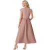 image:imageGRECERELLE Womens 2026 Spring amp Summer Cap Sleeve Vacation Casual A Line Maxi Dresses with PocketsDark Pink