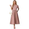 image:imageGRECERELLE Womens 2026 Spring amp Summer Cap Sleeve Vacation Casual A Line Maxi Dresses with PocketsDark Pink