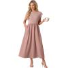 image:imageGRECERELLE Womens 2026 Spring amp Summer Cap Sleeve Vacation Casual A Line Maxi Dresses with PocketsDark Pink