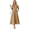 image:imageGRECERELLE Womens 2026 Spring amp Summer Cap Sleeve Vacation Casual A Line Maxi Dresses with PocketsKhaki