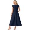 image:imageGRECERELLE Womens 2026 Spring amp Summer Cap Sleeve Vacation Casual A Line Maxi Dresses with PocketsNavy Blue
