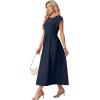 image:imageGRECERELLE Womens 2026 Spring amp Summer Cap Sleeve Vacation Casual A Line Maxi Dresses with PocketsNavy Blue