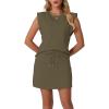 image:imageGRECERELLE 2026 Womens Summer 2 Piece Skort Set Cap Sleeve Round Neck Top amp Tennis Skirt with Pockets for Athletic amp CasualArmy Green