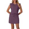 image:imageGRECERELLE 2026 Womens Summer 2 Piece Skort Set Cap Sleeve Round Neck Top amp Tennis Skirt with Pockets for Athletic amp CasualRosewood