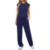 image:imageGRECERELLE 2 Piece Sets For Women Summer 2026 Outfits Lounge Sets Sleeveless Sweatsuits Wide Leg Tracksuits With PocketsDark Blue