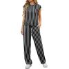 image:imageGRECERELLE 2 Piece Sets For Women Summer 2026 Outfits Lounge Sets Sleeveless Sweatsuits Wide Leg Tracksuits With PocketsFpblack White Stripe