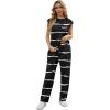 image:imageGRECERELLE 2 Piece Sets For Women Summer 2026 Outfits Lounge Sets Sleeveless Sweatsuits Wide Leg Tracksuits With PocketsFpblack White Wave