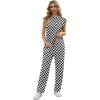 image:imageGRECERELLE 2 Piece Sets For Women Summer 2026 Outfits Lounge Sets Sleeveless Sweatsuits Wide Leg Tracksuits With PocketsFpwhite Black Plaid