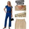 image:imageGRECERELLE 2026 Womens Spring amp Summer Casual 2 Piece Set  VNeck Top amp WrinkleFree Pants With PocketsRoyal Blue