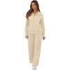 image:imageGRECERELLE Lounge Sets For Women 2026 Casual Lapel Half Zip Sweatshirt And Wide Leg Sweatpant 2 Piece Outfits Tracksuit SetsApricot