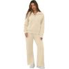 image:imageGRECERELLE Lounge Sets For Women 2026 Casual Lapel Half Zip Sweatshirt And Wide Leg Sweatpant 2 Piece Outfits Tracksuit SetsApricot