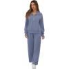 image:imageGRECERELLE Lounge Sets For Women 2026 Casual Lapel Half Zip Sweatshirt And Wide Leg Sweatpant 2 Piece Outfits Tracksuit SetsHaze Blue
