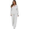 image:imageGRECERELLE Lounge Sets For Women 2026 Casual Lapel Half Zip Sweatshirt And Wide Leg Sweatpant 2 Piece Outfits Tracksuit SetsHeather Grey
