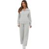 image:imageGRECERELLE Lounge Sets For Women 2026 Casual Lapel Half Zip Sweatshirt And Wide Leg Sweatpant 2 Piece Outfits Tracksuit SetsLight Gray