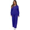 image:imageGRECERELLE Lounge Sets For Women 2026 Casual Lapel Half Zip Sweatshirt And Wide Leg Sweatpant 2 Piece Outfits Tracksuit SetsRoyal Blue