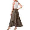 image:imageGRECERELLE Womens Boho Maxi Skirt High Waist Pleated ALine Flowy Swing Asymmetric Tiered Long Skirts with PocketsLd Khaki