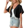 image:imageGRECERELLE Womens Summer Lightweight Cropped Cardigan Shrug Short Sleeve Open Front Casual Bolero Cover UpsBlack