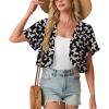 image:imageGRECERELLE Womens Summer Lightweight Cropped Cardigan Shrug Short Sleeve Open Front Casual Bolero Cover UpsBlack Butterfly