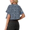 image:imageGRECERELLE Womens Summer Lightweight Cropped Cardigan Shrug Short Sleeve Open Front Casual Bolero Cover UpsBlue White Flower