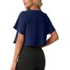 image:imageGRECERELLE Womens Summer Lightweight Cropped Cardigan Shrug Short Sleeve Open Front Casual Bolero Cover UpsDark Blue