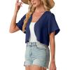 image:imageGRECERELLE Womens Summer Lightweight Cropped Cardigan Shrug Short Sleeve Open Front Casual Bolero Cover UpsDark Blue