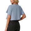 image:imageGRECERELLE Womens Summer Lightweight Cropped Cardigan Shrug Short Sleeve Open Front Casual Bolero Cover UpsHaze Blue