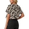 image:imageGRECERELLE Womens Summer Lightweight Cropped Cardigan Shrug Short Sleeve Open Front Casual Bolero Cover UpsKhaki Black Flower