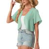 image:imageGRECERELLE Womens Summer Lightweight Cropped Cardigan Shrug Short Sleeve Open Front Casual Bolero Cover UpsMint Green