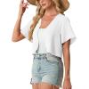 image:imageGRECERELLE Womens Summer Lightweight Cropped Cardigan Shrug Short Sleeve Open Front Casual Bolero Cover UpsWhite