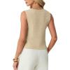 image:imageGRECERELLE Womens Summer Sleeveless Sweater Vest  100 Cotton V Neck Knit Button Down Casual Tank TopsBeige