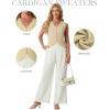 image:imageGRECERELLE Womens Summer Sleeveless Sweater Vest  100 Cotton V Neck Knit Button Down Casual Tank TopsBeige
