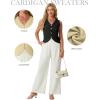 image:imageGRECERELLE Womens Summer Sleeveless Sweater Vest  100 Cotton V Neck Knit Button Down Casual Tank TopsBlack