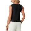 image:imageGRECERELLE Womens Summer Sleeveless Sweater Vest  100 Cotton V Neck Knit Button Down Casual Tank TopsBlack