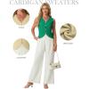 image:imageGRECERELLE Womens Summer Sleeveless Sweater Vest  100 Cotton V Neck Knit Button Down Casual Tank TopsBright Green