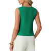 image:imageGRECERELLE Womens Summer Sleeveless Sweater Vest  100 Cotton V Neck Knit Button Down Casual Tank TopsBright Green