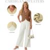 image:imageGRECERELLE Womens Summer Sleeveless Sweater Vest  100 Cotton V Neck Knit Button Down Casual Tank TopsBrown